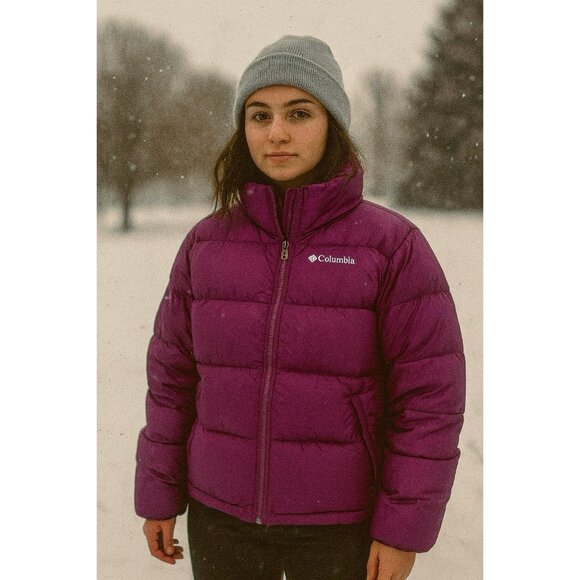 Columbia Women’s Purple Puffer Jacket Medium - Picture 1 of 7